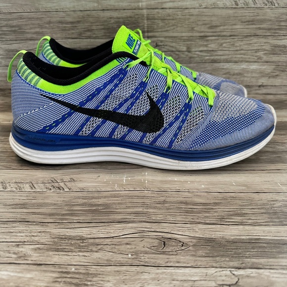 Nike Other - Nike FlyKnit Lunar 1 Mens Running Shoes Blue Green Lace Up 554887-401 Size 14